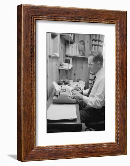 Head of Wright Aero Medical Lab Col. John P. Stapp Writing His Book at Home, Dayton, Ohio, 1959-Francis Miller-Framed Photographic Print