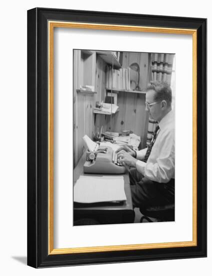 Head of Wright Aero Medical Lab Col. John P. Stapp Writing His Book at Home, Dayton, Ohio, 1959-Francis Miller-Framed Photographic Print