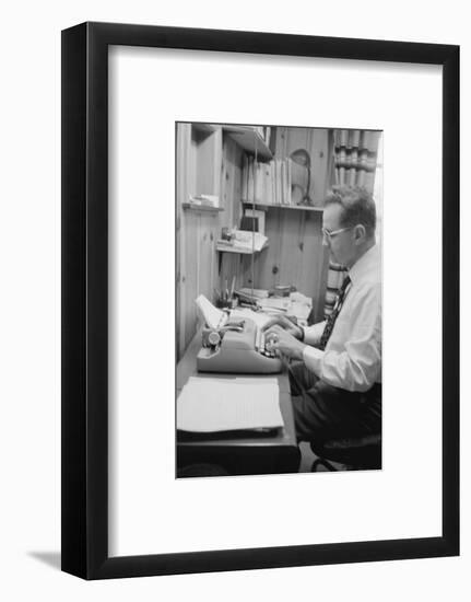 Head of Wright Aero Medical Lab Col. John P. Stapp Writing His Book at Home, Dayton, Ohio, 1959-Francis Miller-Framed Photographic Print