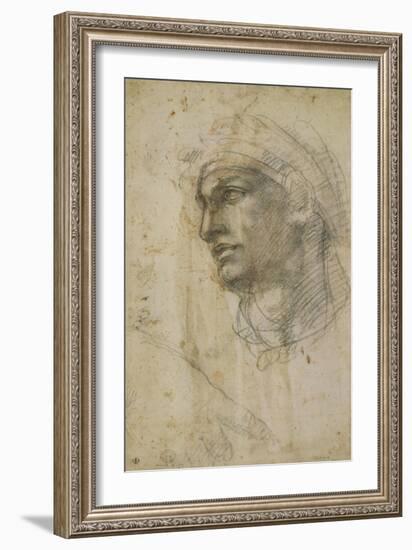 Head of Youth-Michelangelo-Framed Art Print