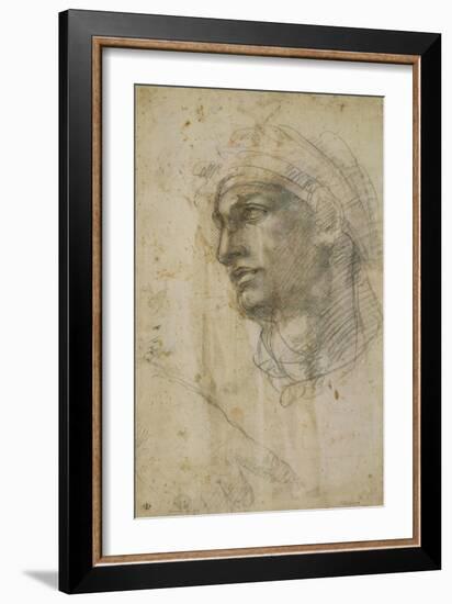 Head of Youth-Michelangelo-Framed Art Print