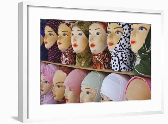 Head Scarves for Sale in the Muslim Quarter-Jon Hicks-Framed Photographic Print