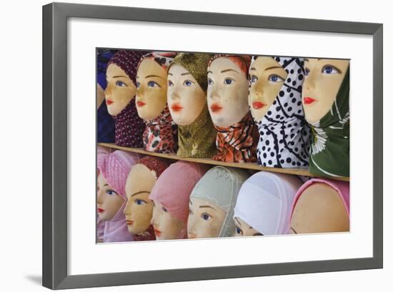 Head Scarves for Sale in the Muslim Quarter-Jon Hicks-Framed Photographic Print