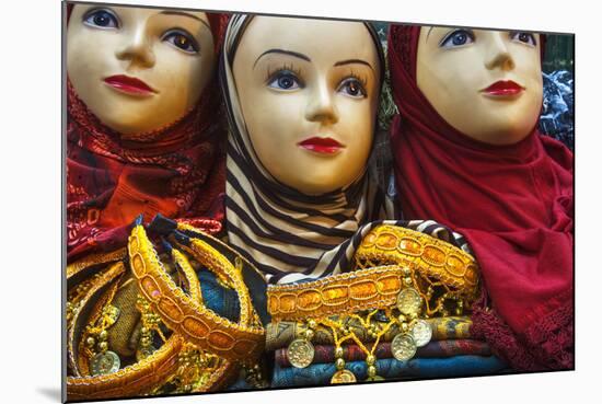 Head Scarves for Sale in the Muslim Quarter-Jon Hicks-Mounted Photographic Print