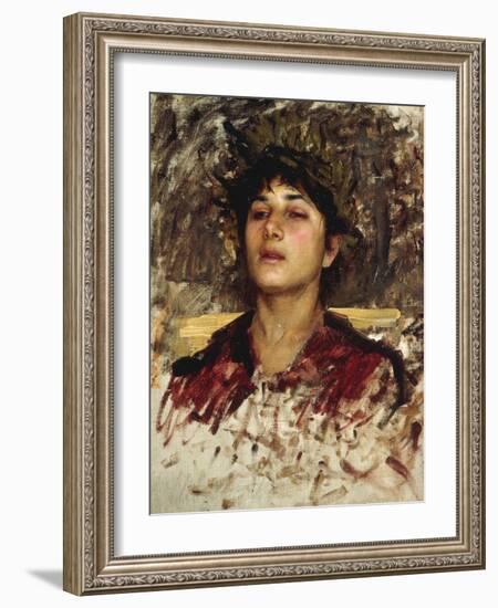 Head Study of a Corsican Boy-John William Waterhouse-Framed Giclee Print