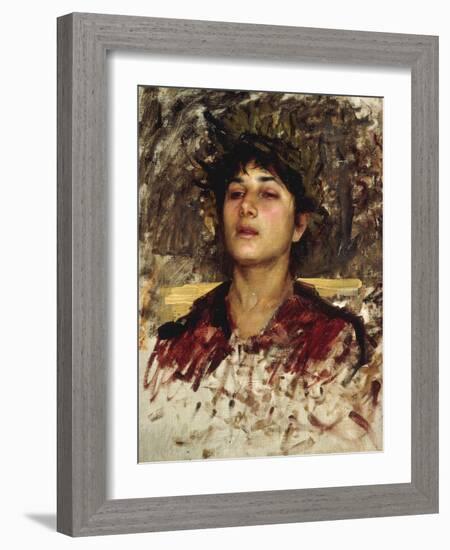 Head Study of a Corsican Boy-John William Waterhouse-Framed Giclee Print