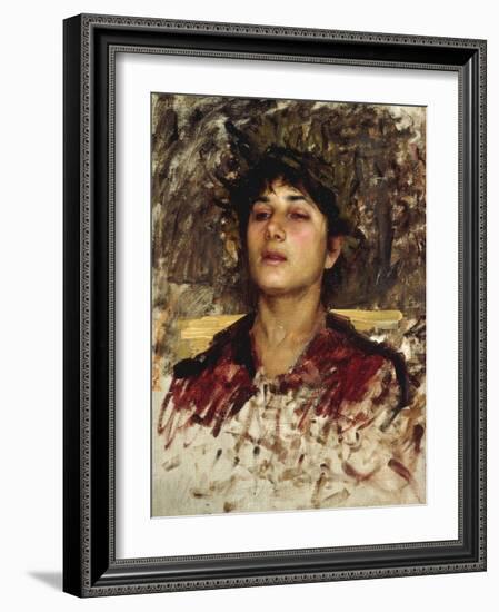 Head Study of a Corsican Boy-John William Waterhouse-Framed Giclee Print