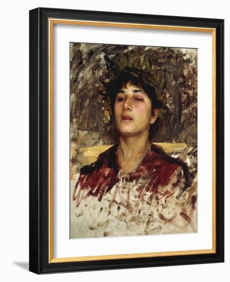 Head Study of a Corsican Boy-John William Waterhouse-Framed Giclee Print