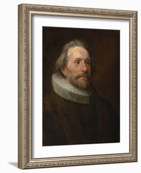 Head Study of a Man in a Ruff (Oil on Canvas)-Anthony Van Dyck-Framed Giclee Print
