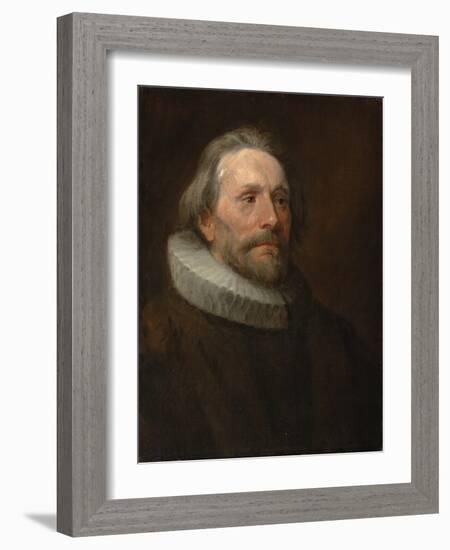 Head Study of a Man in a Ruff (Oil on Canvas)-Anthony Van Dyck-Framed Giclee Print