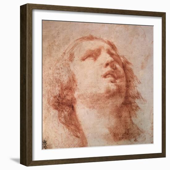 Head Study of a Woman Looking Up, 17th Century-Pietro da Cortona-Framed Giclee Print