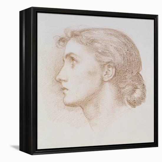 Head Study of a Young Woman, C.1880 (Chalk on Paper)-Edward John Poynter-Framed Premier Image Canvas