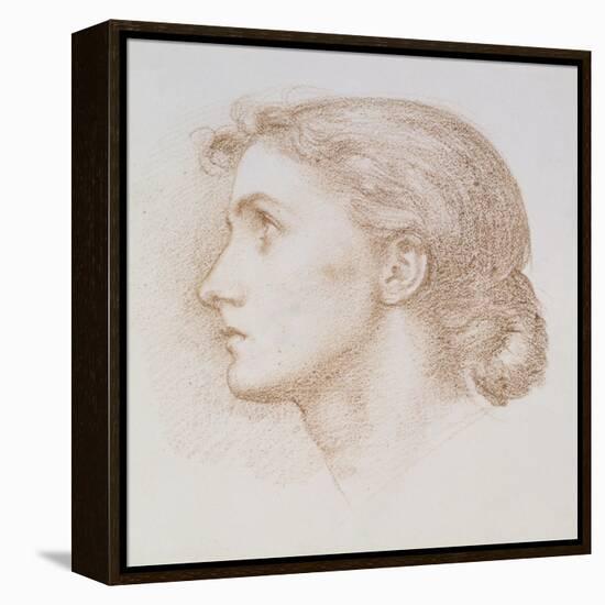 Head Study of a Young Woman, C.1880 (Chalk on Paper)-Edward John Poynter-Framed Premier Image Canvas