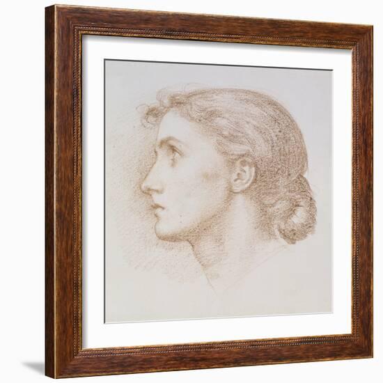 Head Study of a Young Woman, C.1880 (Chalk on Paper)-Edward John Poynter-Framed Giclee Print