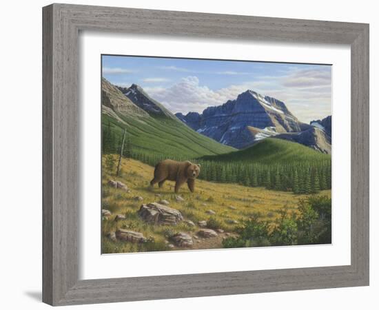 Heading Down the Slope-Robert Wavra-Framed Giclee Print