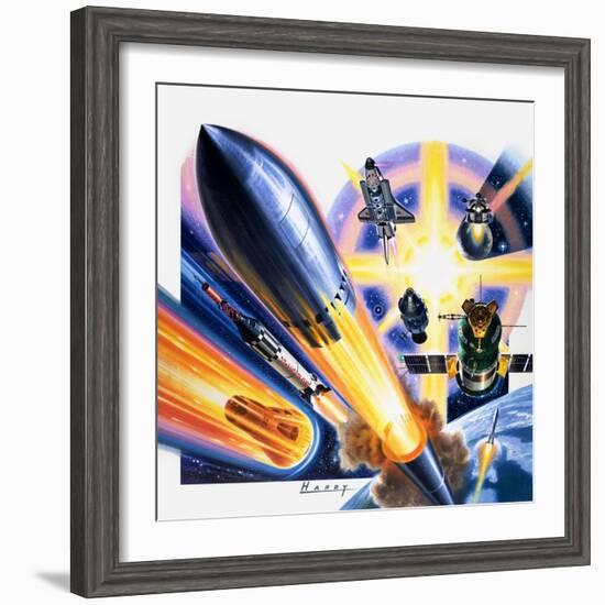 Heading for Space-Wilf Hardy-Framed Giclee Print