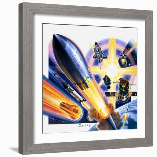 Heading for Space-Wilf Hardy-Framed Giclee Print