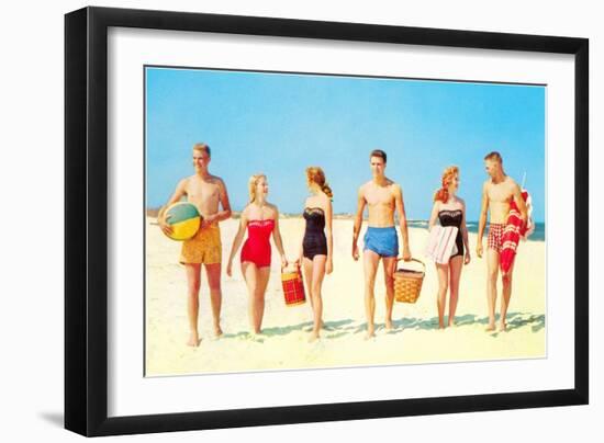 Heading Off to the Beach Party-null-Framed Art Print