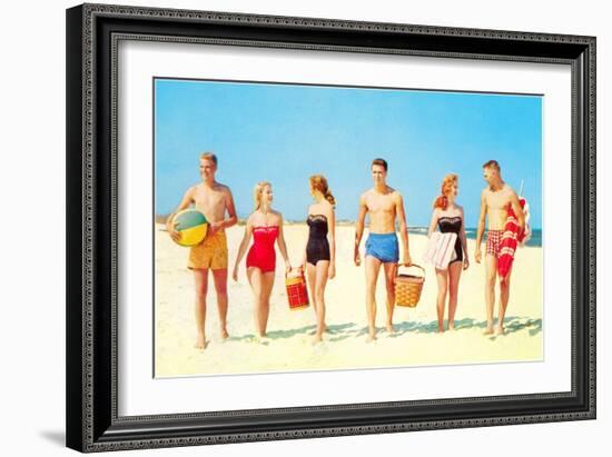 Heading Off to the Beach Party-null-Framed Art Print