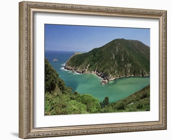 Headland and Sea, Ria Tina Menor, Galicia, Spain-Michael Busselle-Framed Photographic Print