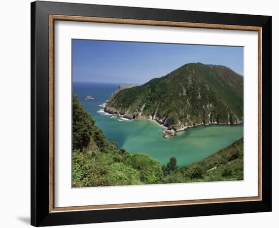 Headland and Sea, Ria Tina Menor, Galicia, Spain-Michael Busselle-Framed Photographic Print