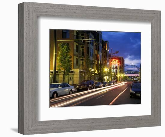 Headlights in the Pearl District, Portland, Oregon, USA-Janis Miglavs-Framed Photographic Print