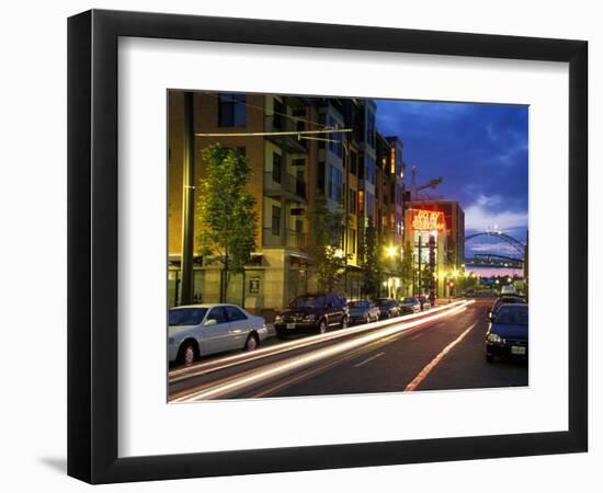 Headlights in the Pearl District, Portland, Oregon, USA-Janis Miglavs-Framed Photographic Print