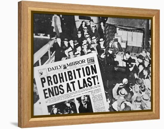Headline Declaring the End of Prohibition, 6th December, 1933-null-Framed Premier Image Canvas