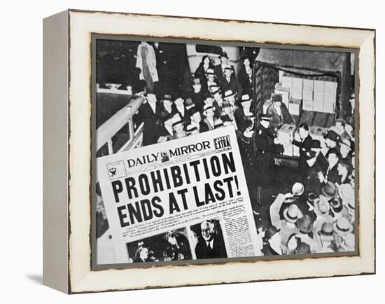 Headline Declaring the End of Prohibition, 6th December, 1933-null-Framed Premier Image Canvas