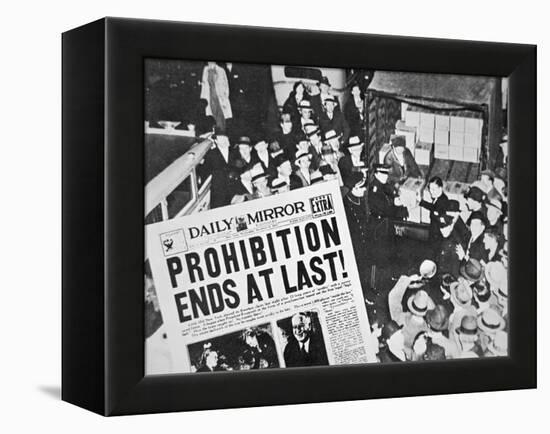 Headline Declaring the End of Prohibition, 6th December, 1933-null-Framed Premier Image Canvas