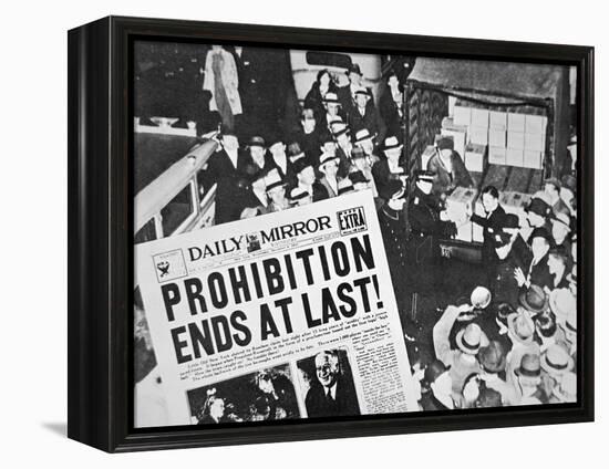 Headline Declaring the End of Prohibition, 6th December, 1933-null-Framed Premier Image Canvas