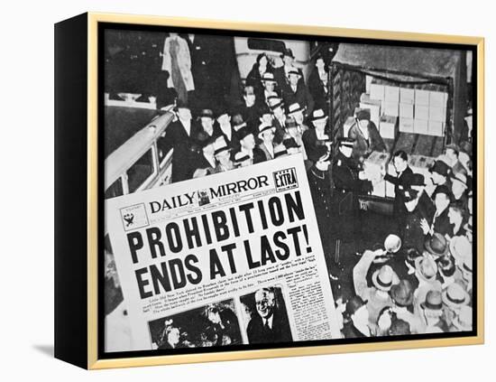 Headline Declaring the End of Prohibition, 6th December, 1933-null-Framed Premier Image Canvas