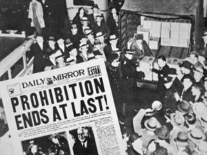 Headline Declaring the End of Prohibition, 6th December, 1933