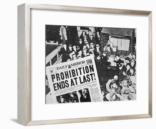 Headline Declaring the End of Prohibition, 6th December, 1933-null-Framed Giclee Print