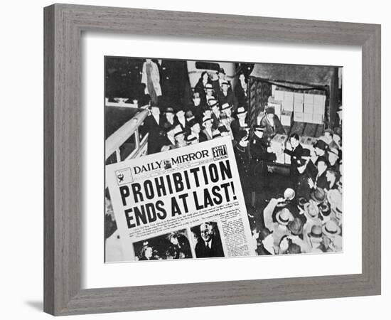 Headline Declaring the End of Prohibition, 6th December, 1933-null-Framed Giclee Print