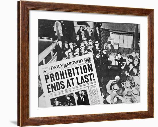 Headline Declaring the End of Prohibition, 6th December, 1933-null-Framed Giclee Print