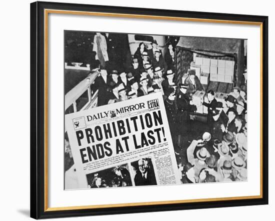 Headline Declaring the End of Prohibition, 6th December, 1933-null-Framed Giclee Print