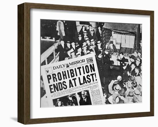 Headline Declaring the End of Prohibition, 6th December, 1933-null-Framed Giclee Print