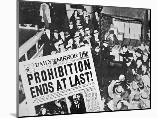 Headline Declaring the End of Prohibition, 6th December, 1933-null-Mounted Giclee Print