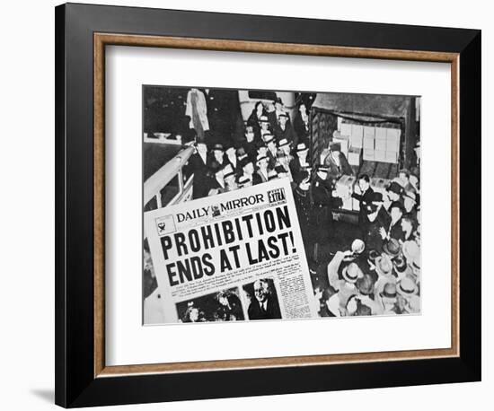 Headline Declaring the End of Prohibition, 6th December, 1933-null-Framed Giclee Print