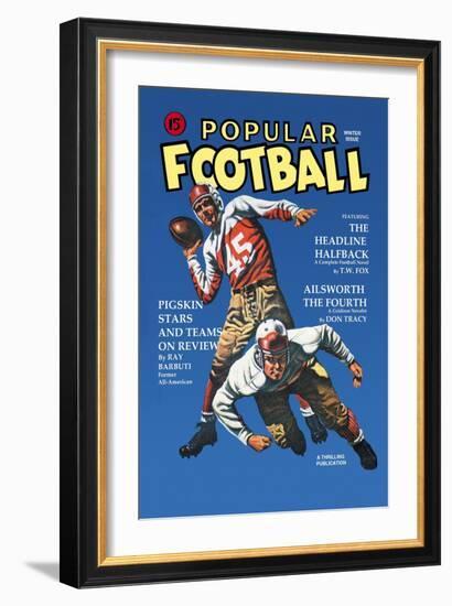 Headline Halfback-null-Framed Art Print