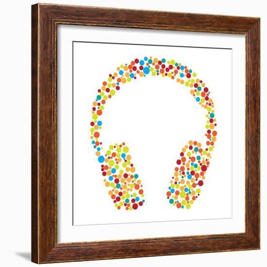 Headphones Consist of Dots-Vaver Anton-Framed Premium Giclee Print