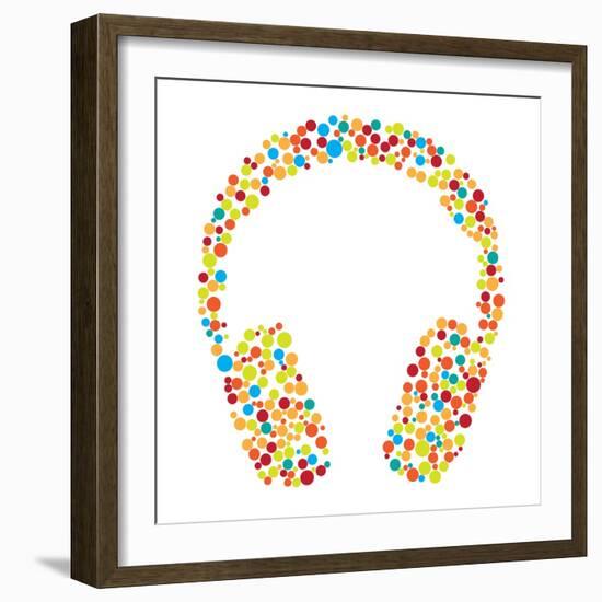 Headphones Consist of Dots-Vaver Anton-Framed Art Print