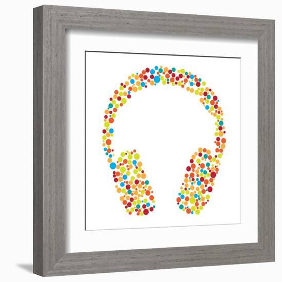 Headphones Consist of Dots-Vaver Anton-Framed Art Print