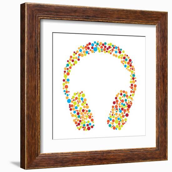 Headphones Consist of Dots-Vaver Anton-Framed Art Print