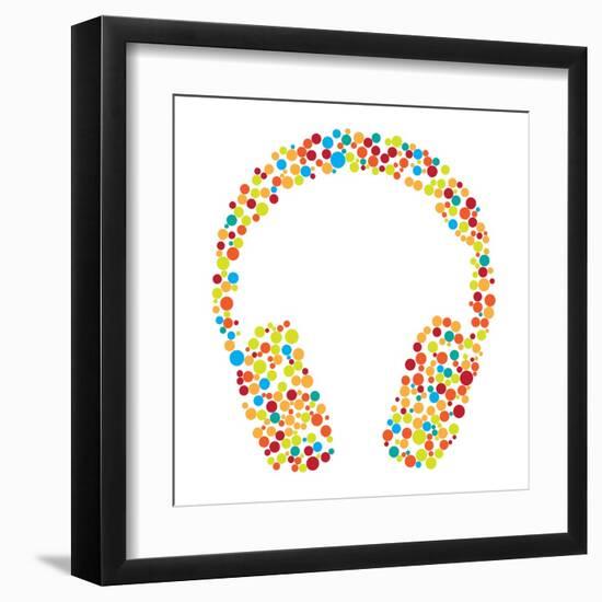 Headphones Consist of Dots-Vaver Anton-Framed Art Print