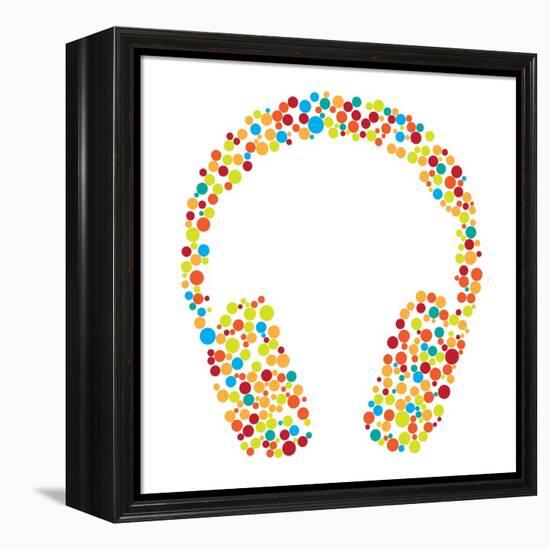 Headphones Consist of Dots-Vaver Anton-Framed Stretched Canvas