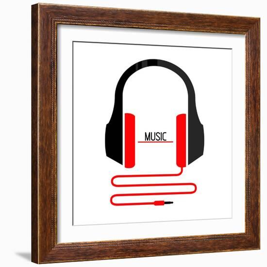 Headphones Music-Enrique Rodriguez Jr.-Framed Art Print