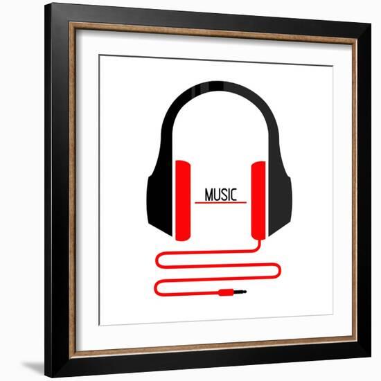 Headphones Music-Enrique Rodriguez Jr.-Framed Art Print