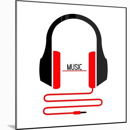 Headphones Music-Enrique Rodriguez Jr.-Mounted Art Print